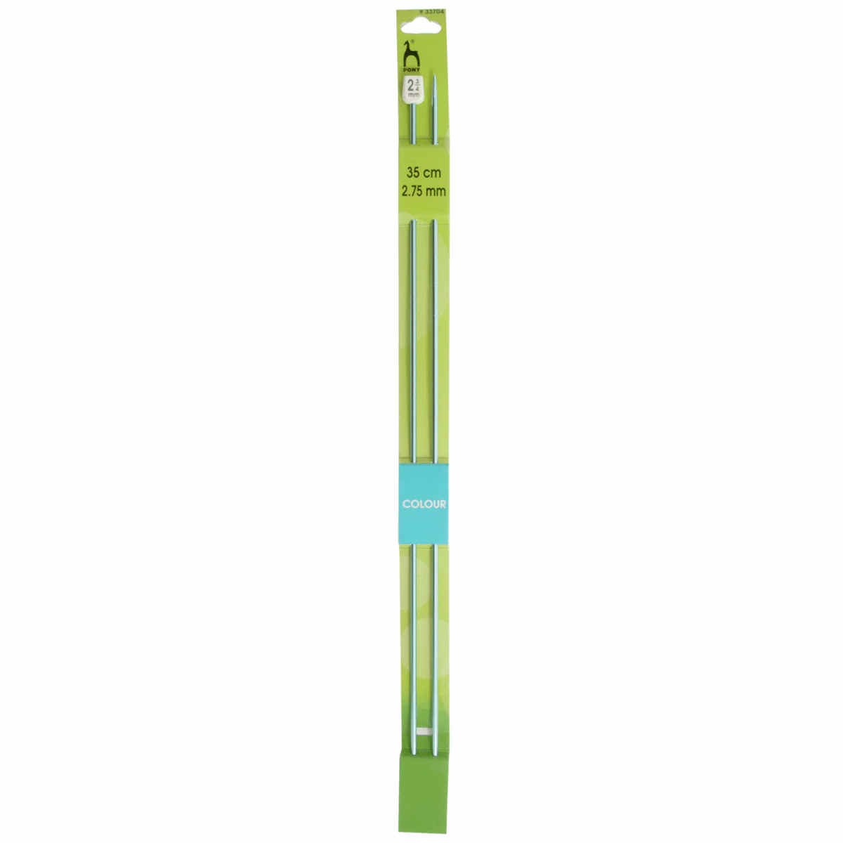 PONY Colour Single-Ended Aluminium Knitting Pins - 35cm x 2.75mm