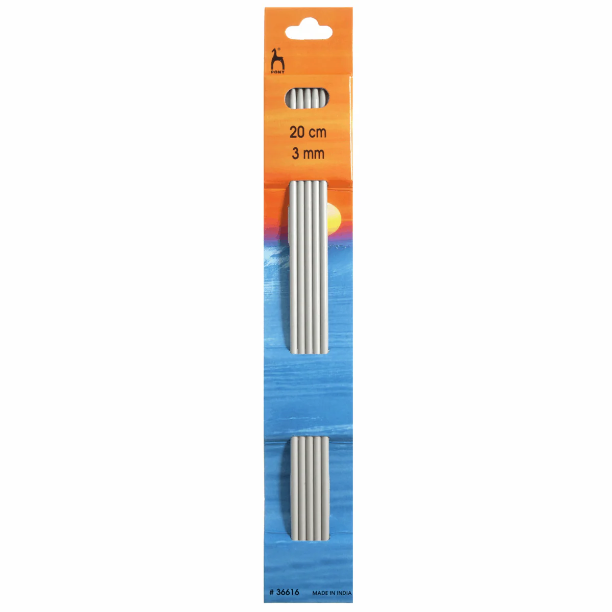 PONY Double-Ended Knitting Pins - 20cm x 3.00mm (Set of 5)