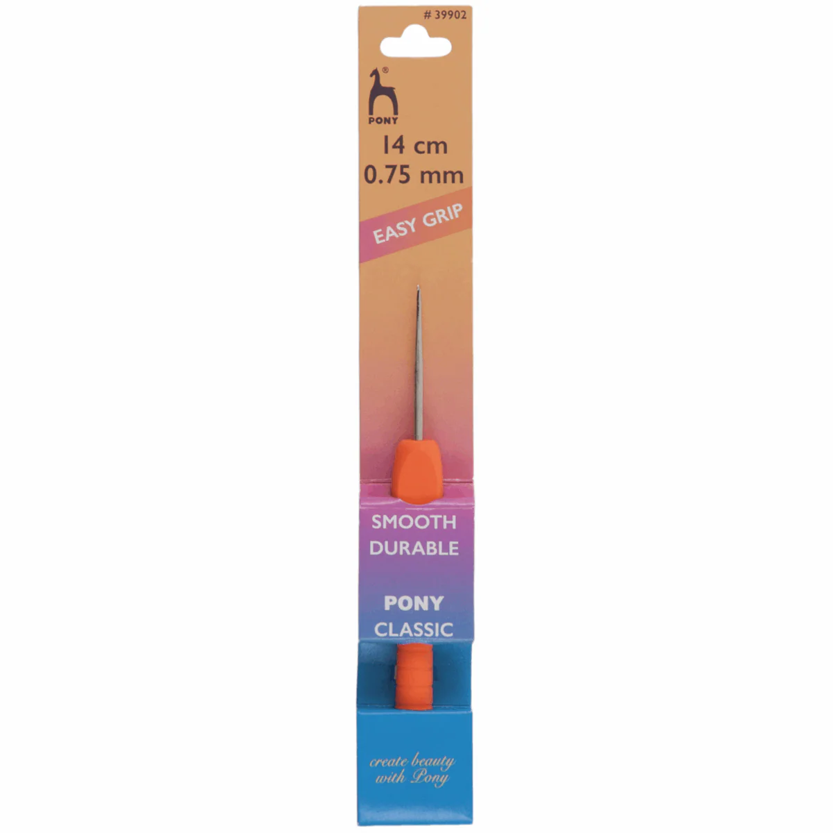 PONY Easy Grip Steel Crochet Hook 0.75mm, 14cm