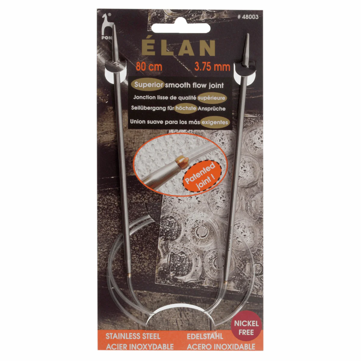 PONY Elan Circular Fixed Knitting Pins 80cm x4.5mm