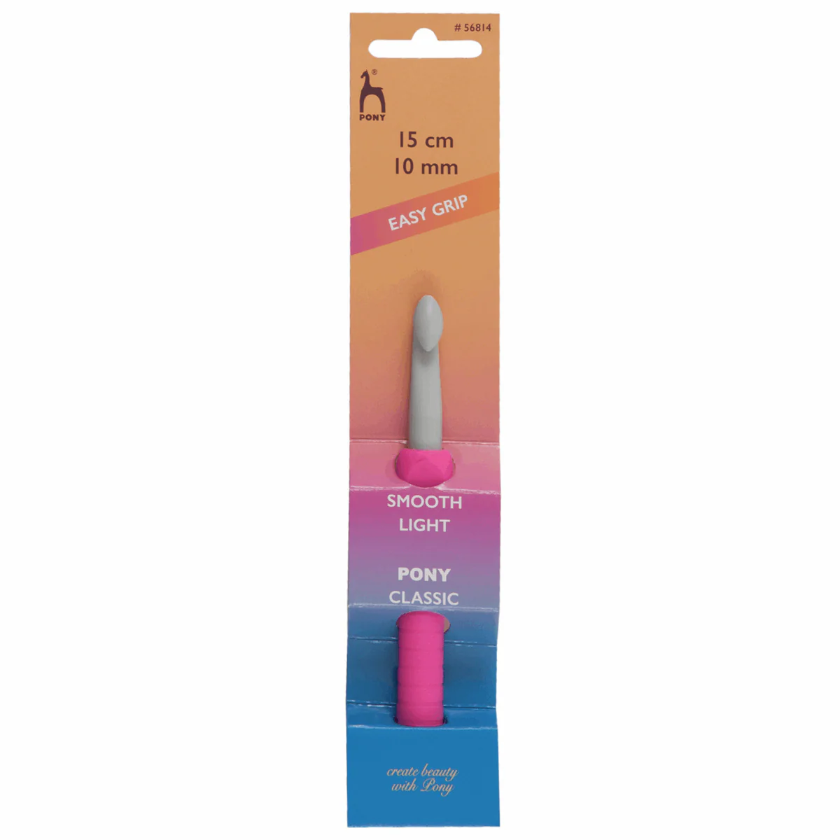 PONY 10mm Easy Grip Flat Finger Crochet Hook
