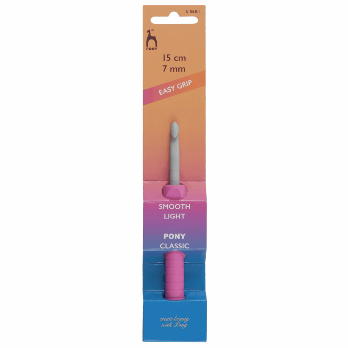 PONY 7mm Flat Finger Crochet Hook - Easy Grip Plastic