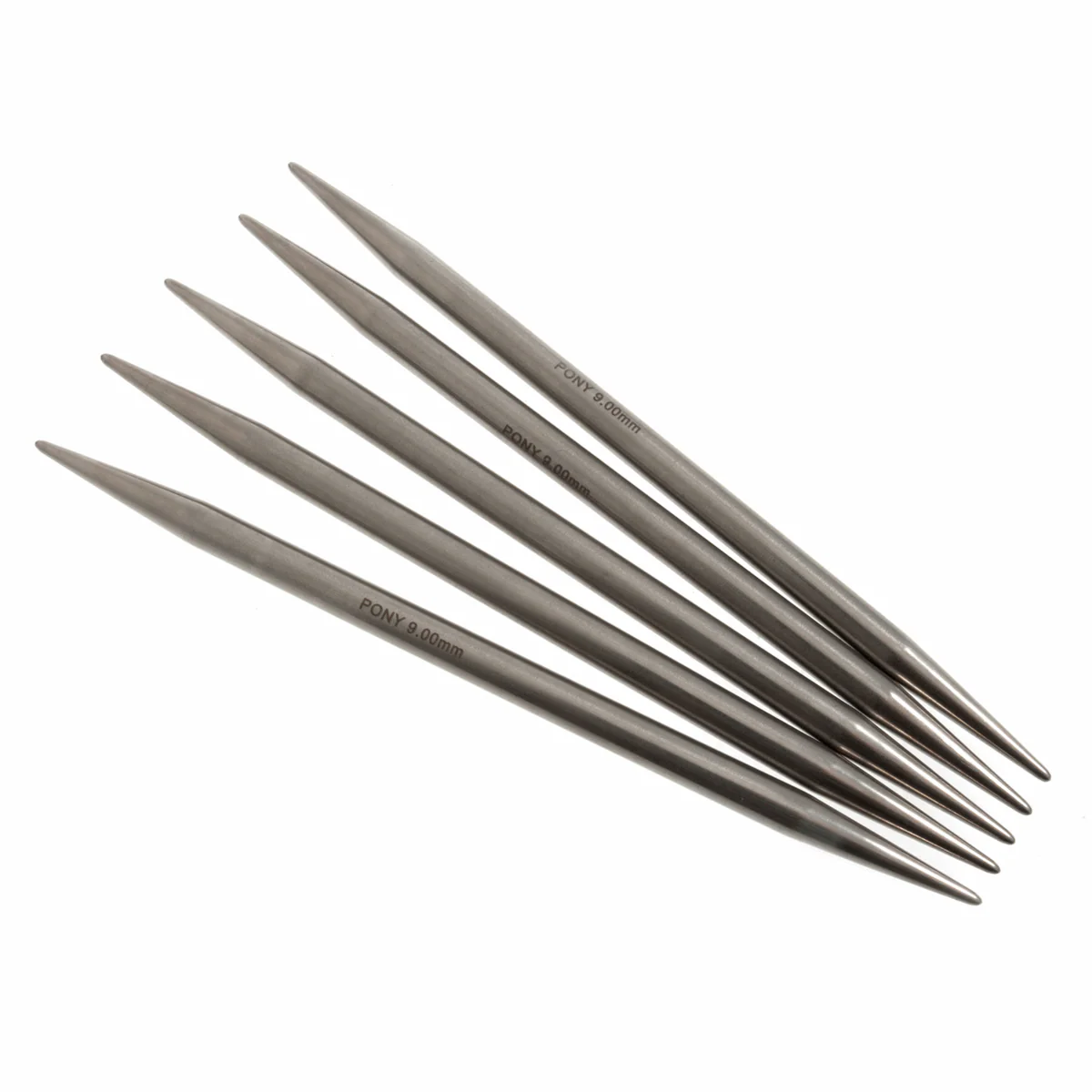 PONY 'Elan' Double-Ended Stainless Steel Knitting Pins (Set of 5) - 20cm x 9.00mm - Image 3