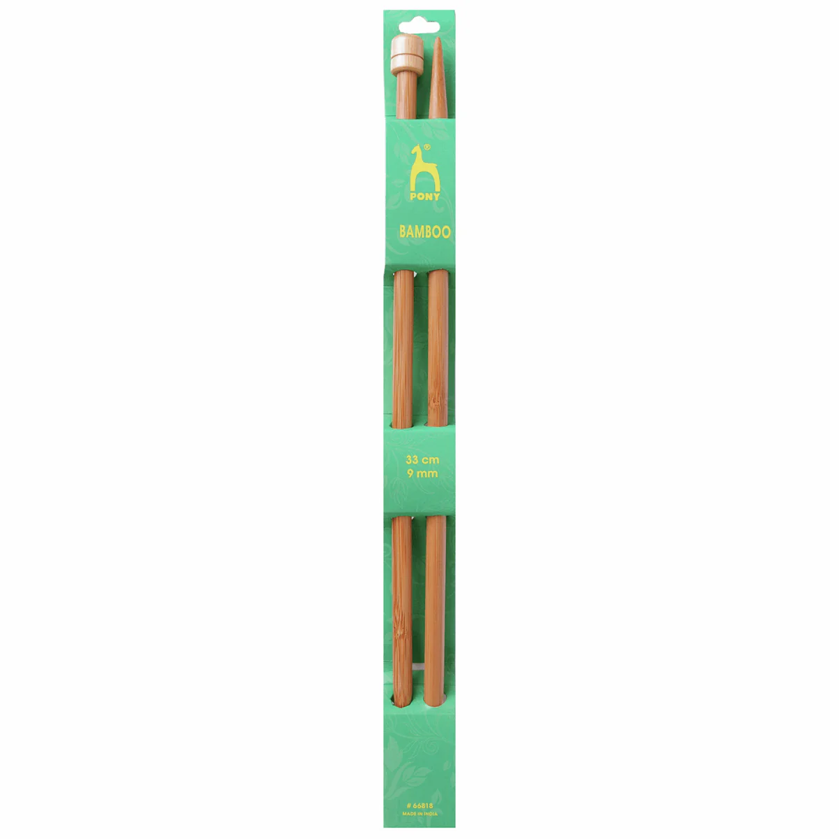 PONY Single-Ended Bamboo Knitting Pins - 33cm x 9mm