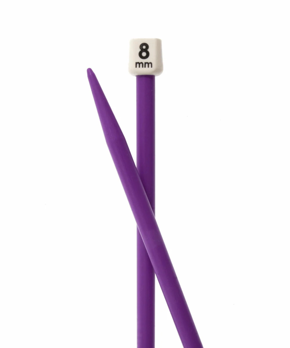 PONY Single-Ended Coloured Plastic Knitting Pins - 35cm x 8mm - Image 2