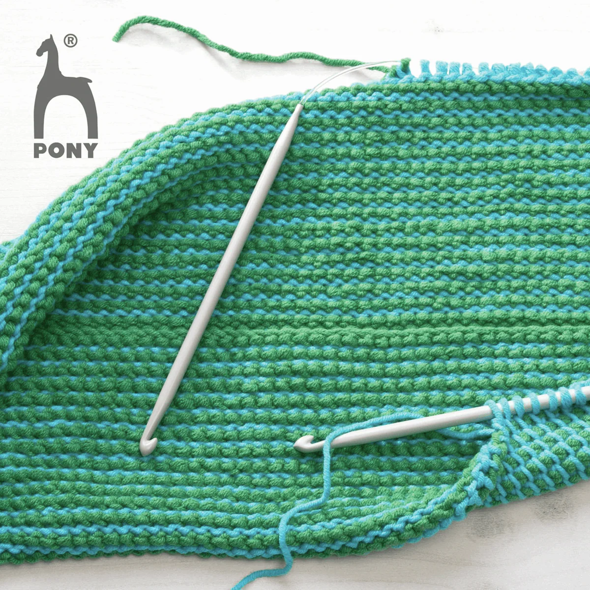 PONY Tunisian Aluminium Circular Crochet Hook - 80cm x 6mm - Image 2