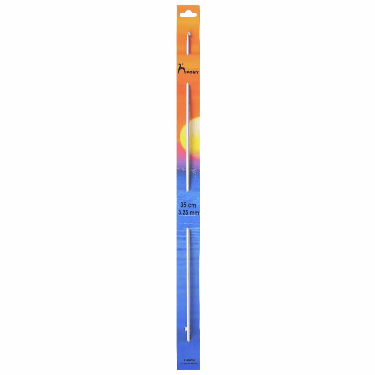 PONY Tunisian Aluminium Double-Ended Crochet Hook - 35cm x 3.25mm