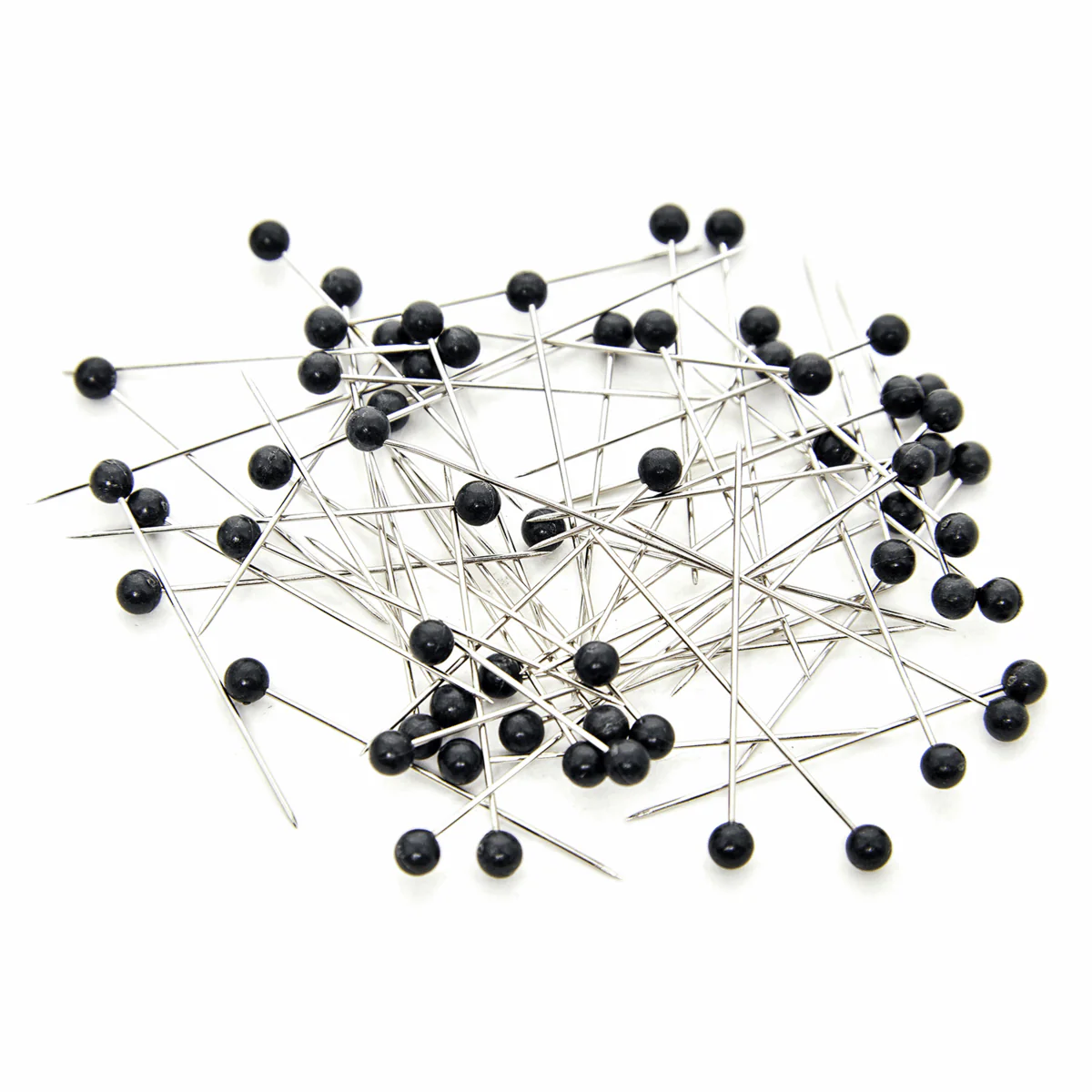 Hemline Gold 75-Pack Nickel Pins - Black Head, 38mm - Image 2