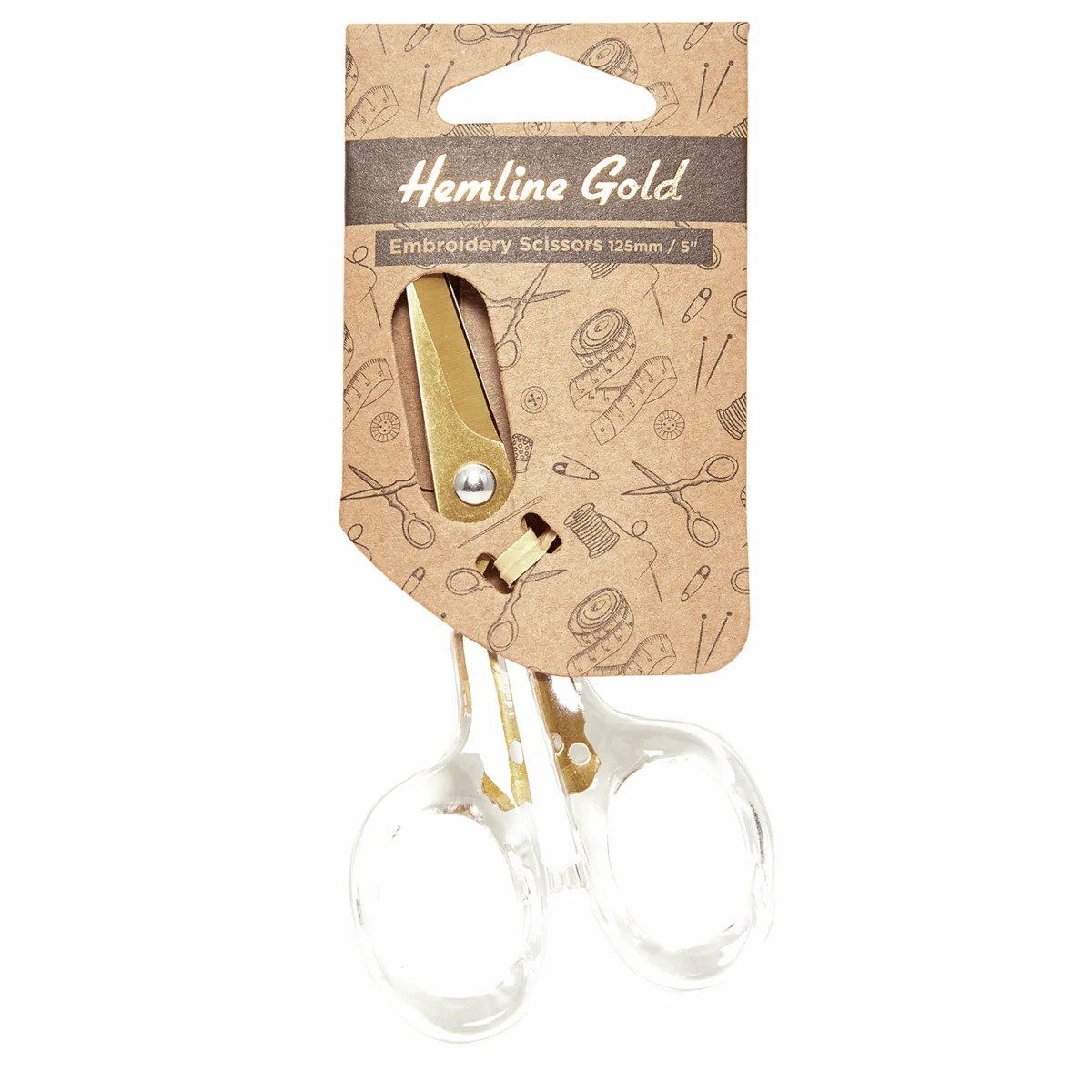 Premium Brushed Gold Embroidery Scissors - 12.5cm/5in *Hemline Gold Edition* - Image 2