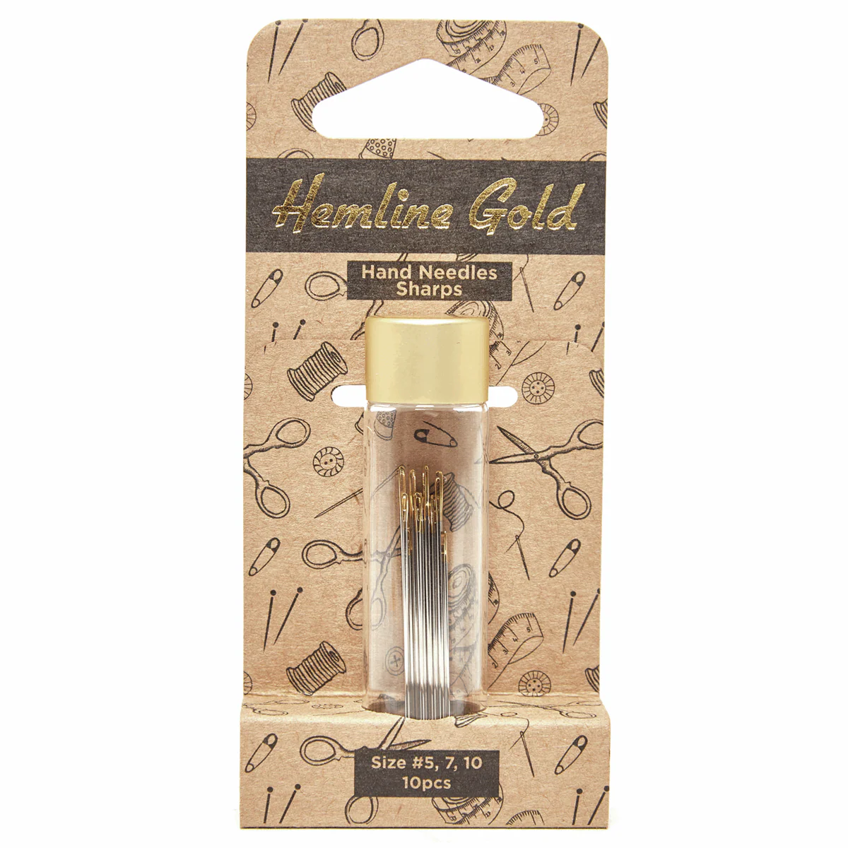 Premium Hand Sewing Needles x 10 - Sizes 5-10 *Hemline Gold Edition*