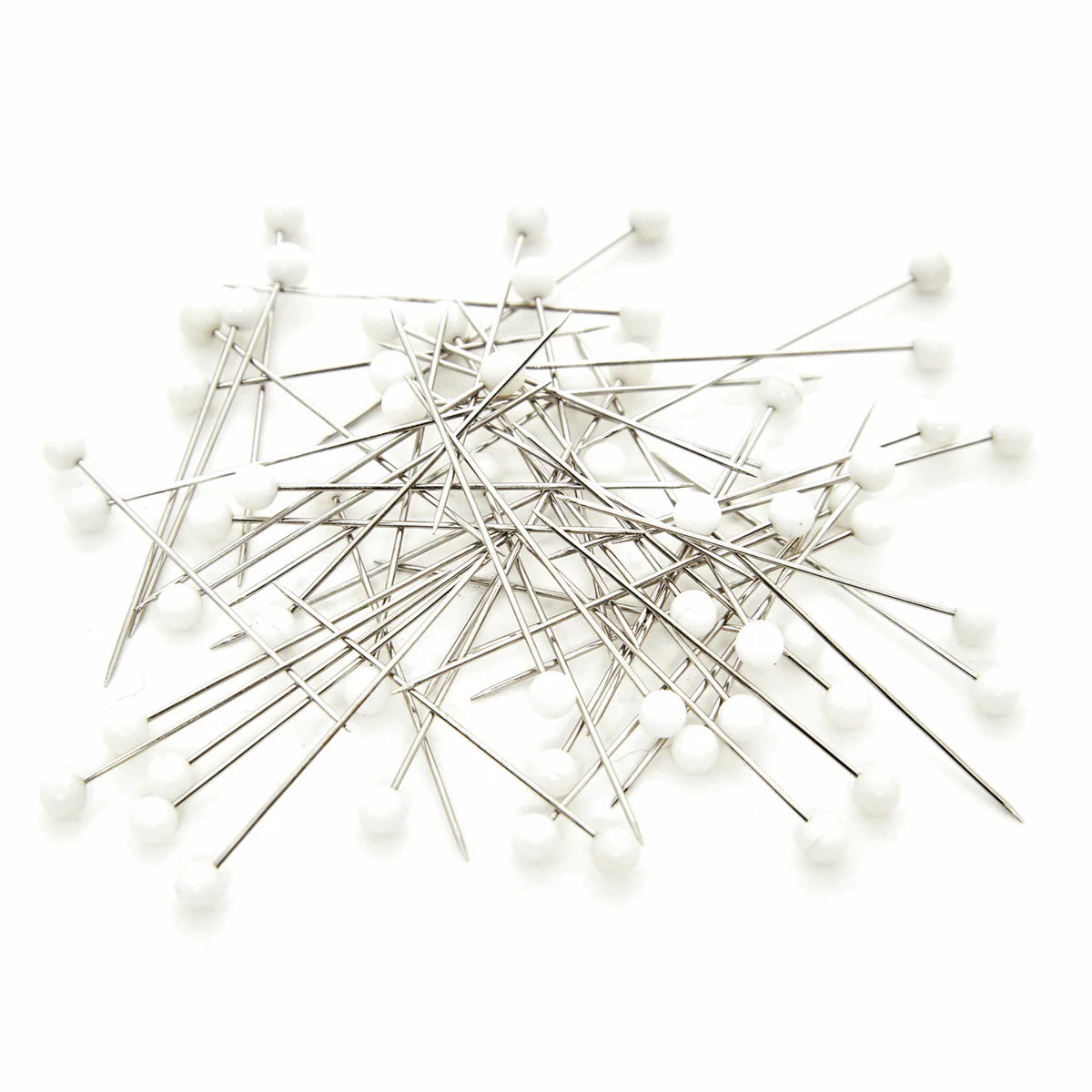 Hemline Gold 75 White Plastic Head Nickel Sewing Pins 38mm - Image 2