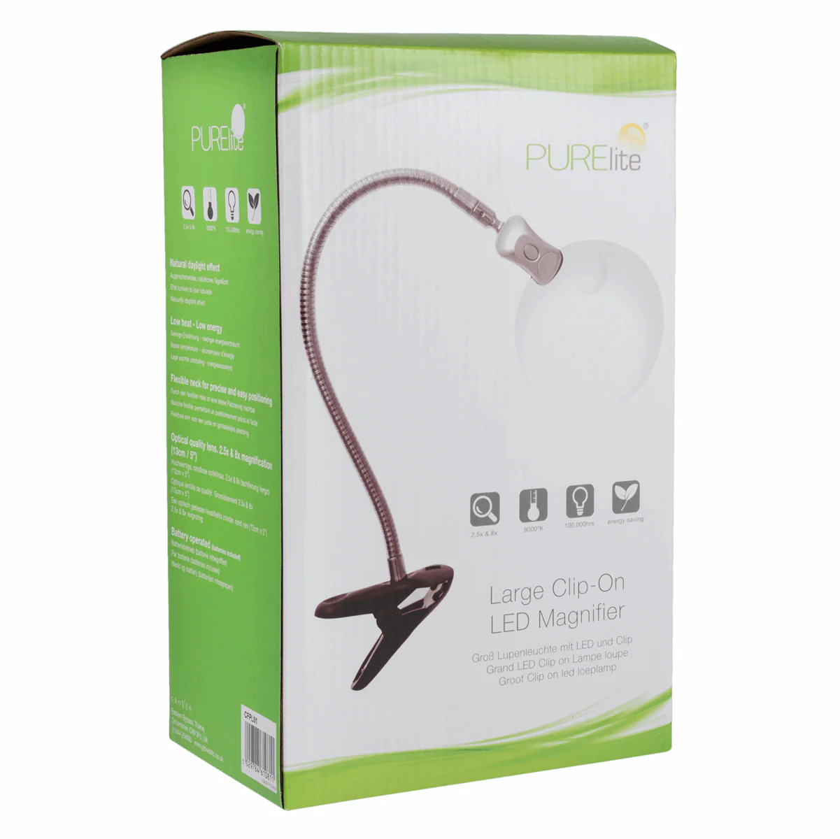 PURElite Large Magnifying Clip-on Lamp (2x magnification) - Image 2