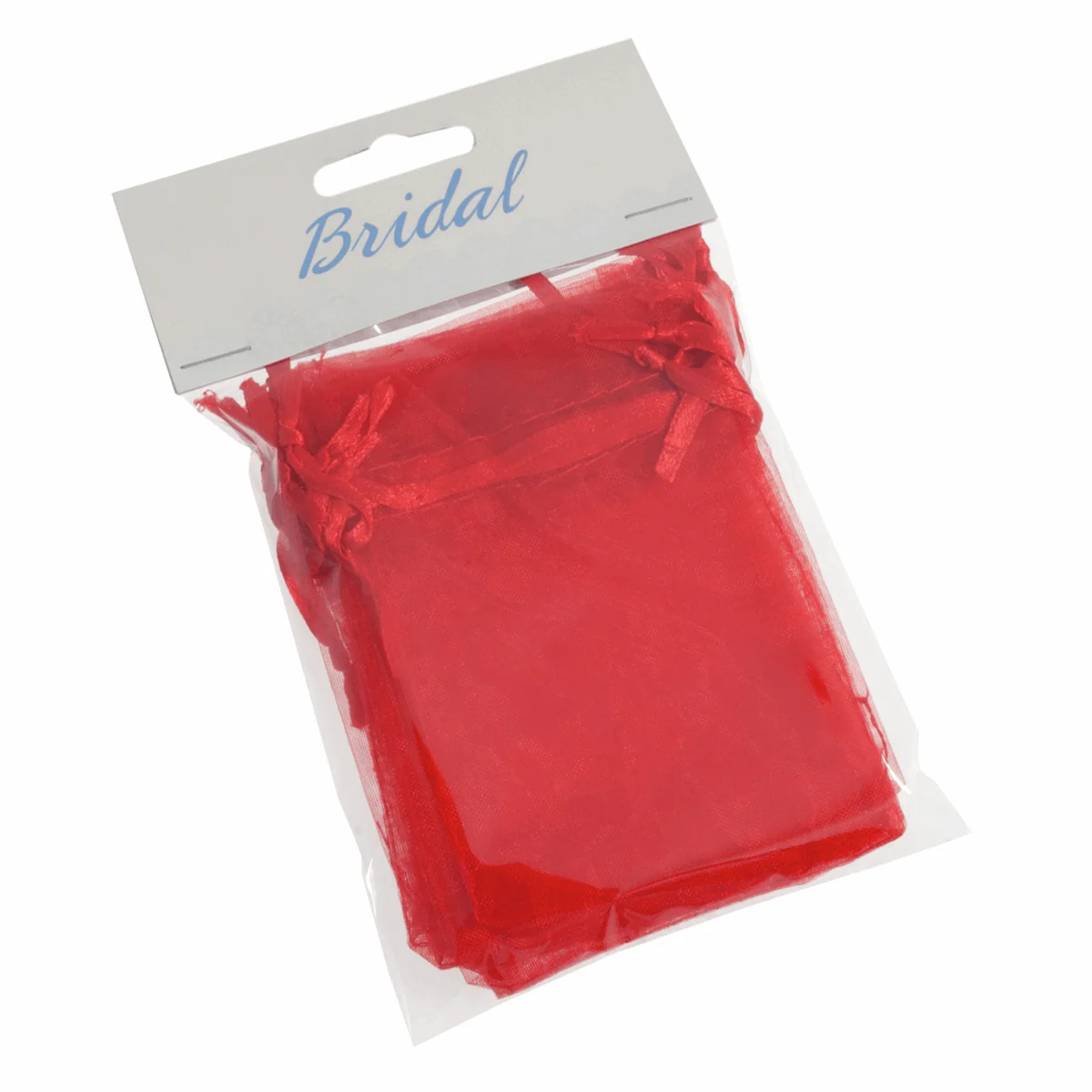 Red Organza Wedding Favour Bags - 7.5 x 10cm (Pack of 10) - Image 2