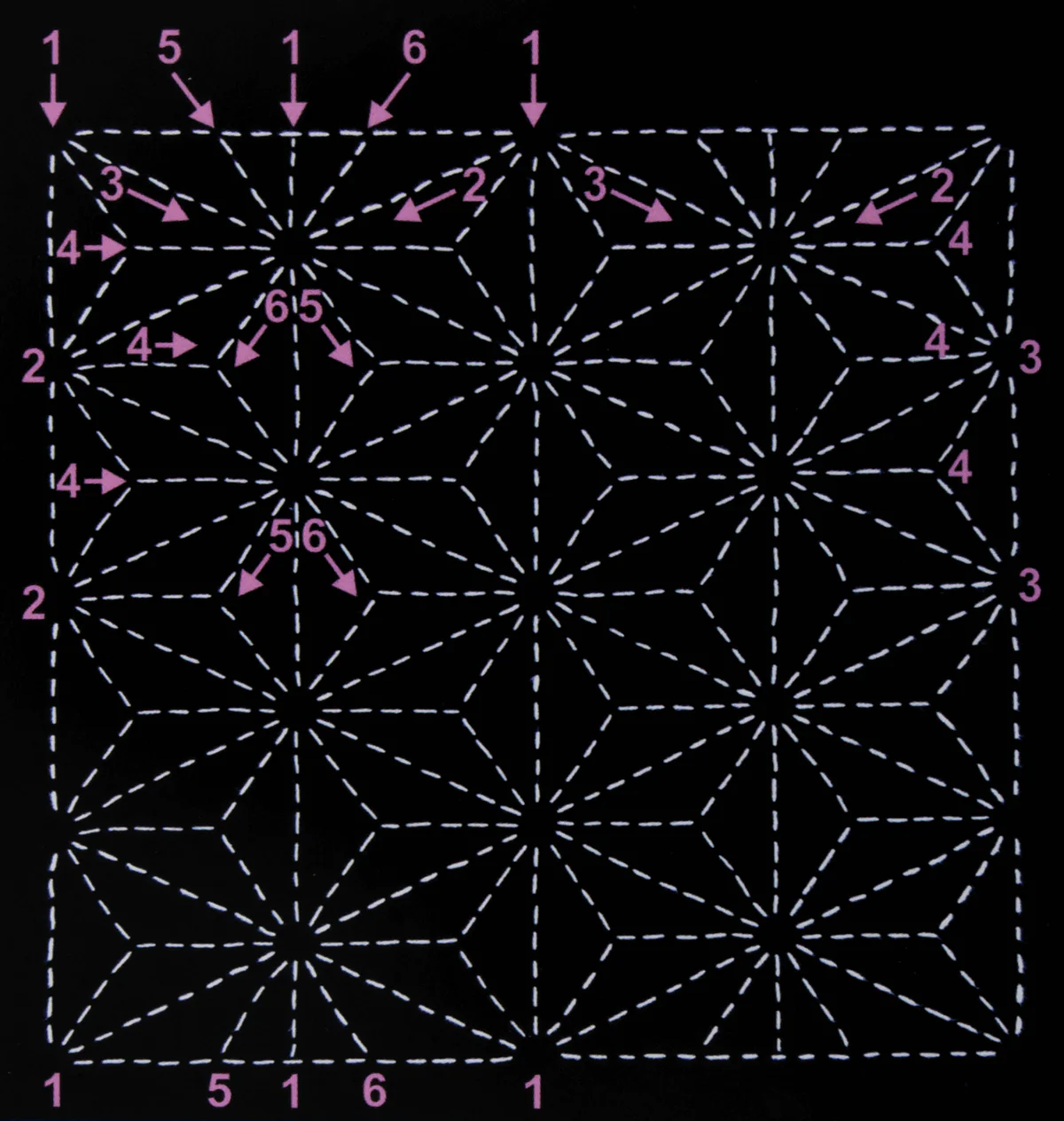 Sew Easy Sashiko Template - Asa No Ha (Hemp Leaf) - Image 2