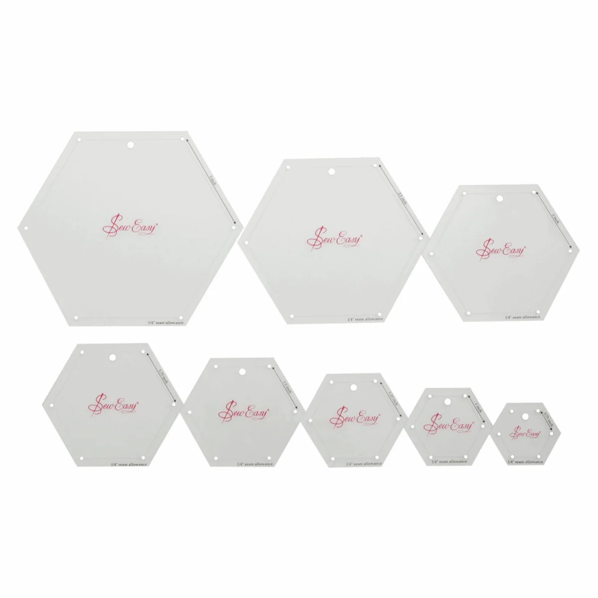 Sew Easy Mini Hexagons Template Set - 8 Assorted Sizes - Image 2