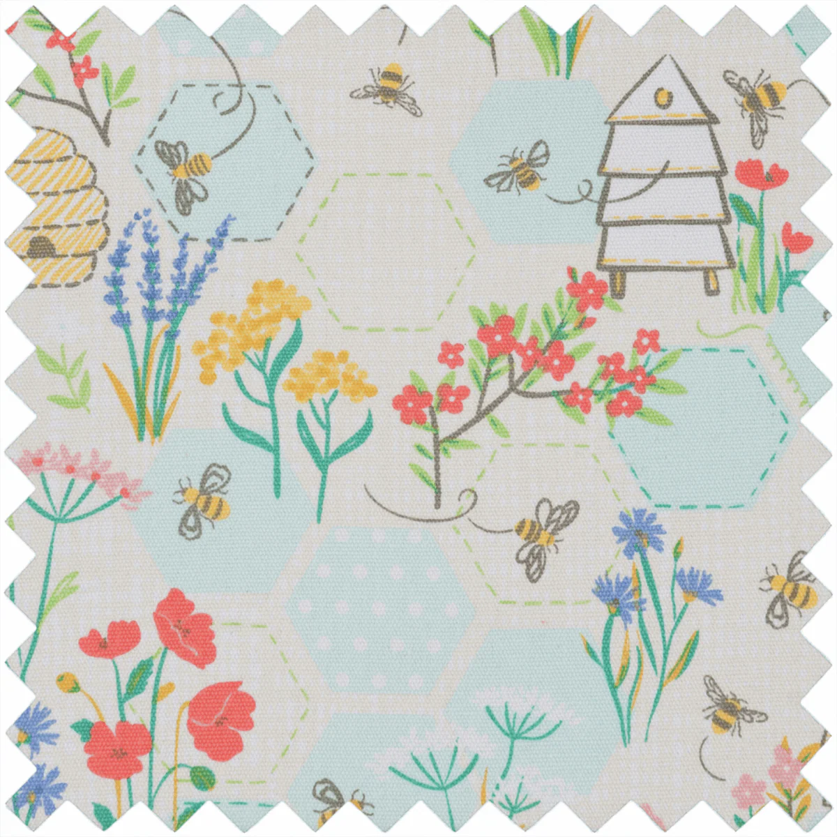 Bee Sewing Box with Fold Over Lid - Medium - Image 4