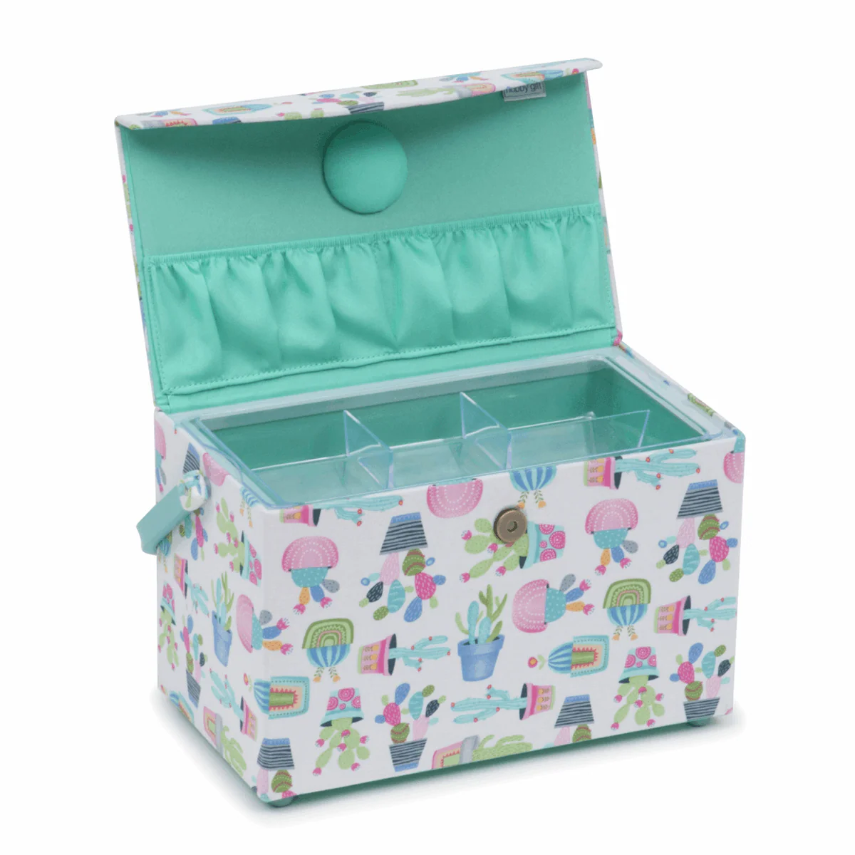 Cactus Party Sewing Box with Fold Over Lid - Medium - Image 3