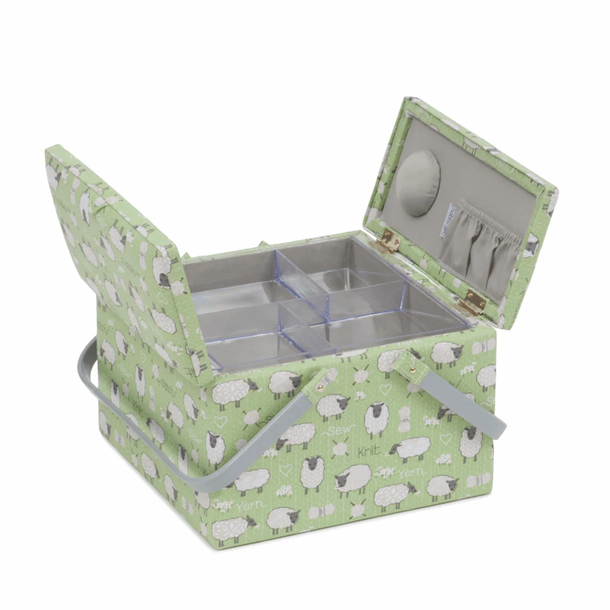 Sheep Sewing Box with Twin Lid - Large Square - Image 2