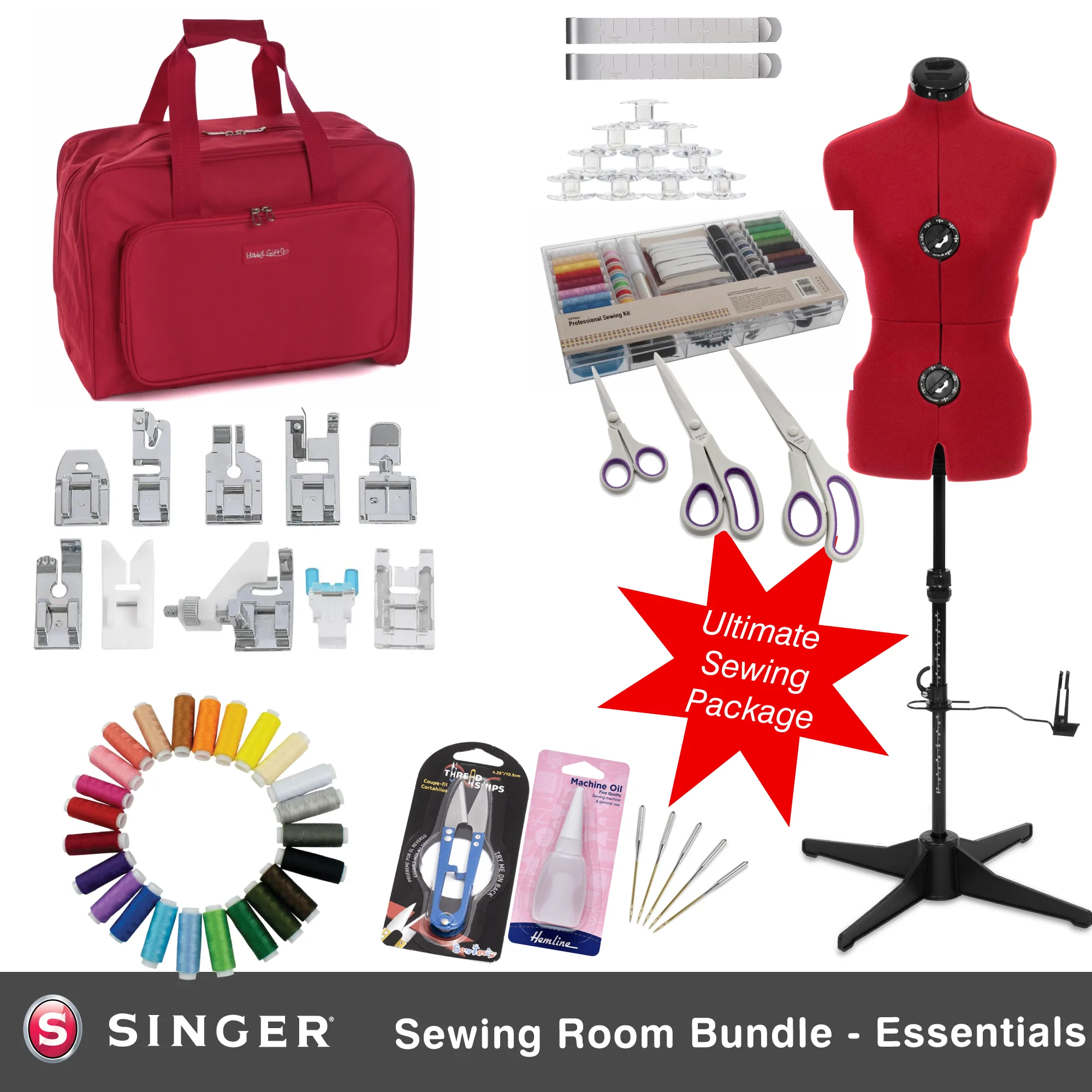 Singer Sewing Room Bundle - Sewing Machine, Mannequin and Accessories - 3 options to choose from - Image 4