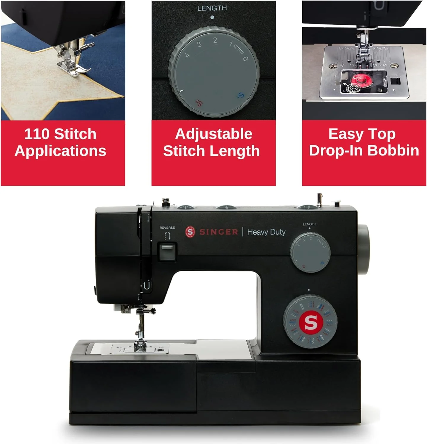 Singer Heavy Duty 4432 Limited Black Edition Sewing Machine - Ex Display (B grade - may show signs of use) - Image 4
