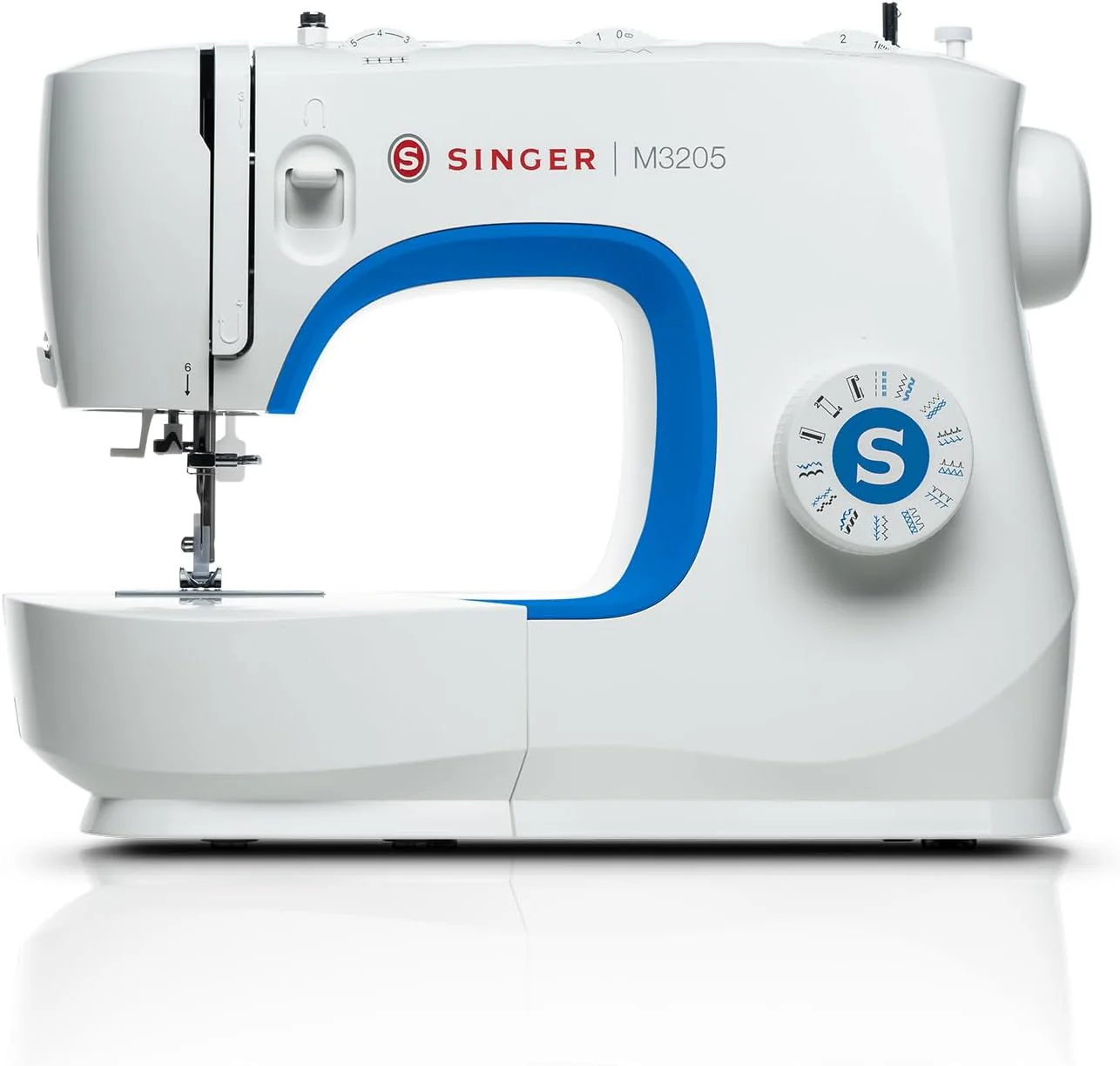 Singer M3205 Azure Edition Sewing Machine - Auto threader, 23 stitch patterns, overlocking and stretch stitches - 2026 model