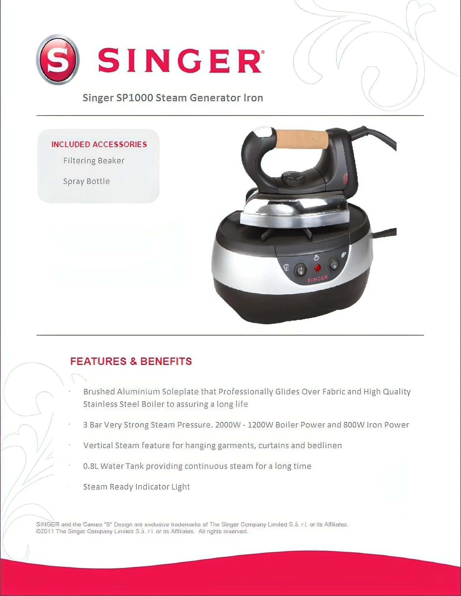 Singer SP1000 Steam Generator Iron - Image 2