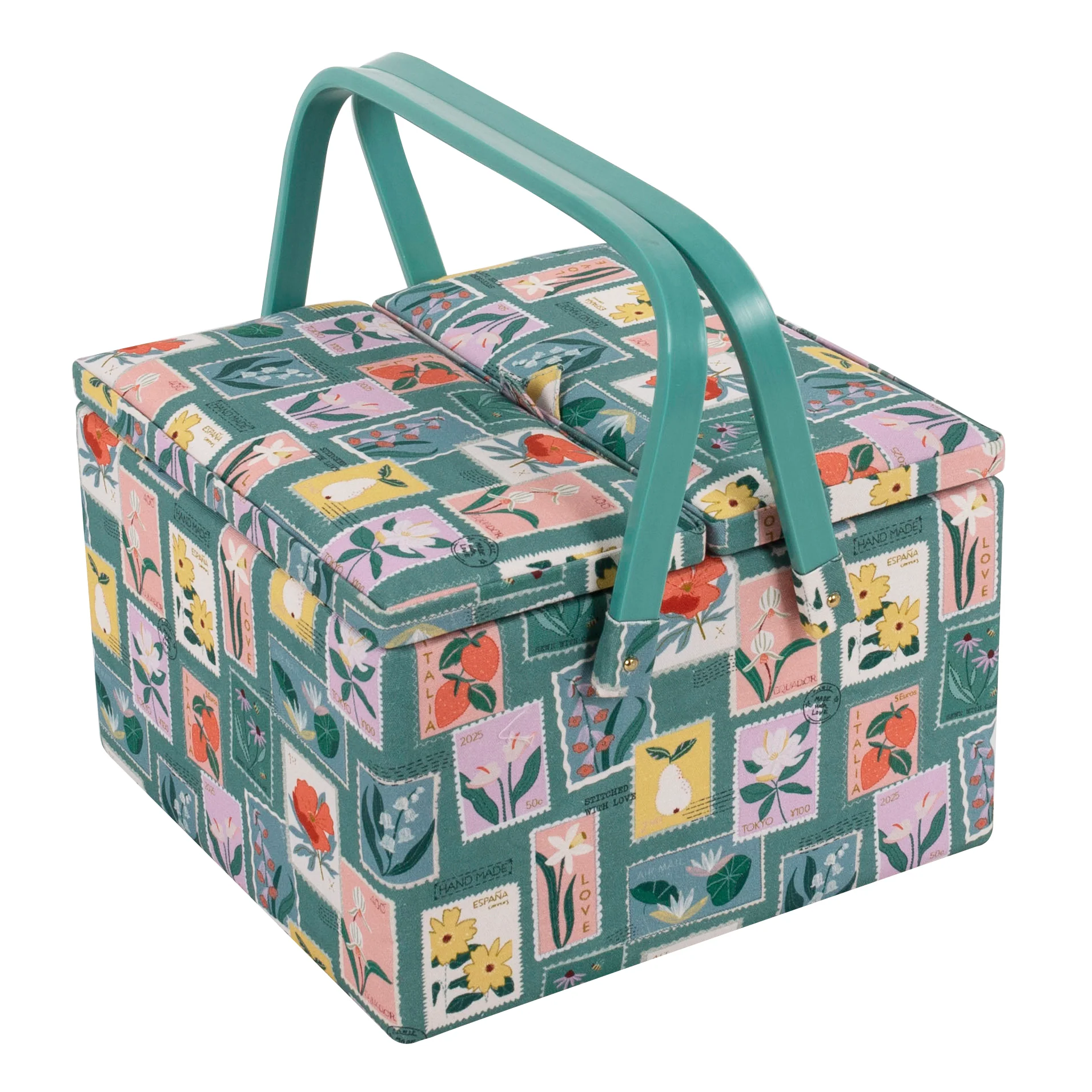 Stamps with Twin Lid Sewing Box - Large