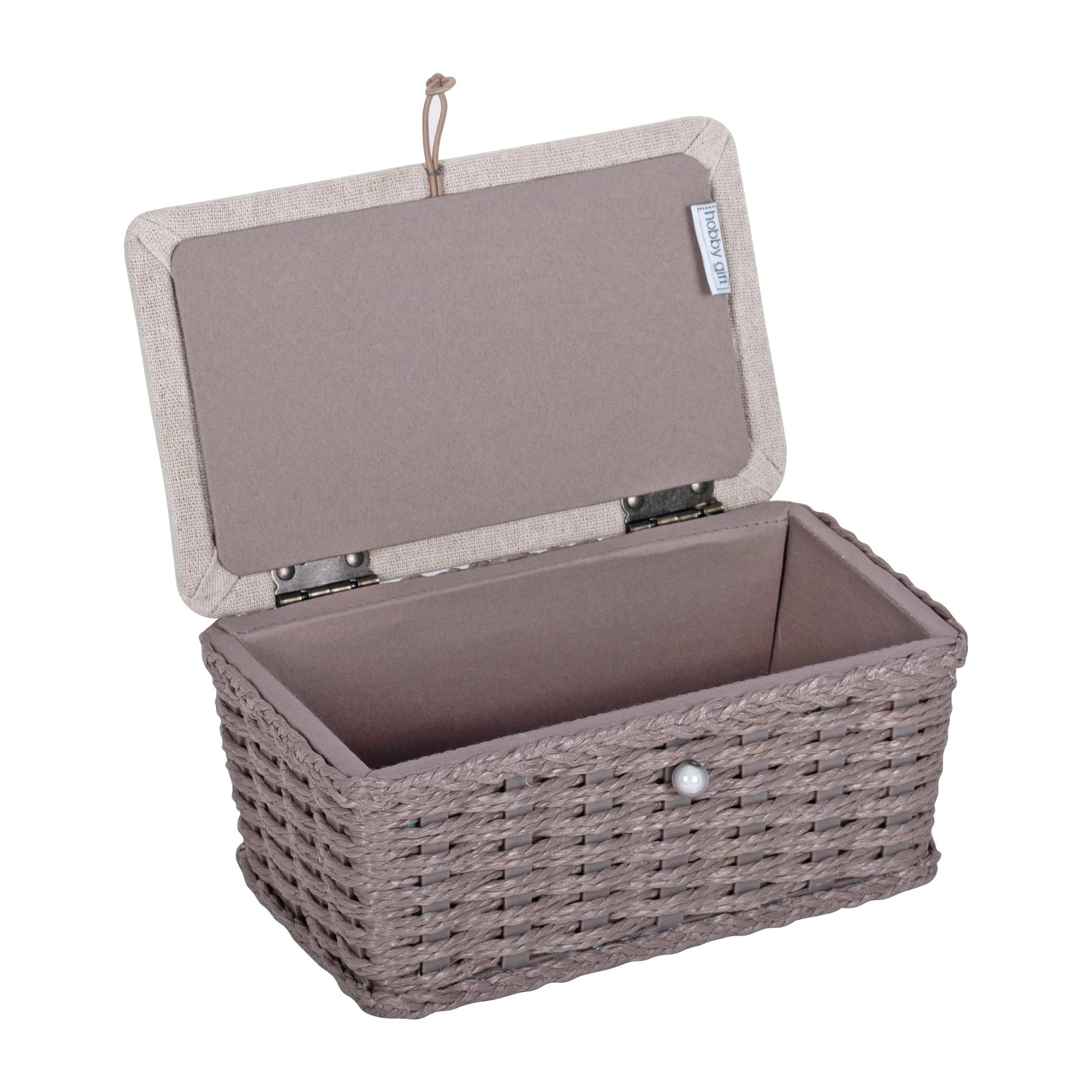 Strawberry Greenhouse Wicker Basket with Appliqué Design Sewing Box - Small - Image 2