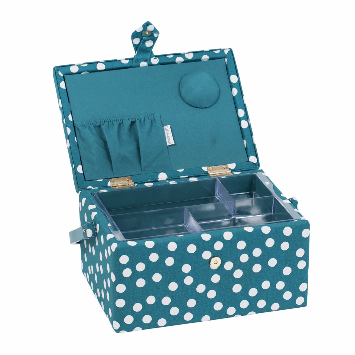 Teal Spot Sewing Box - Medium - Image 2