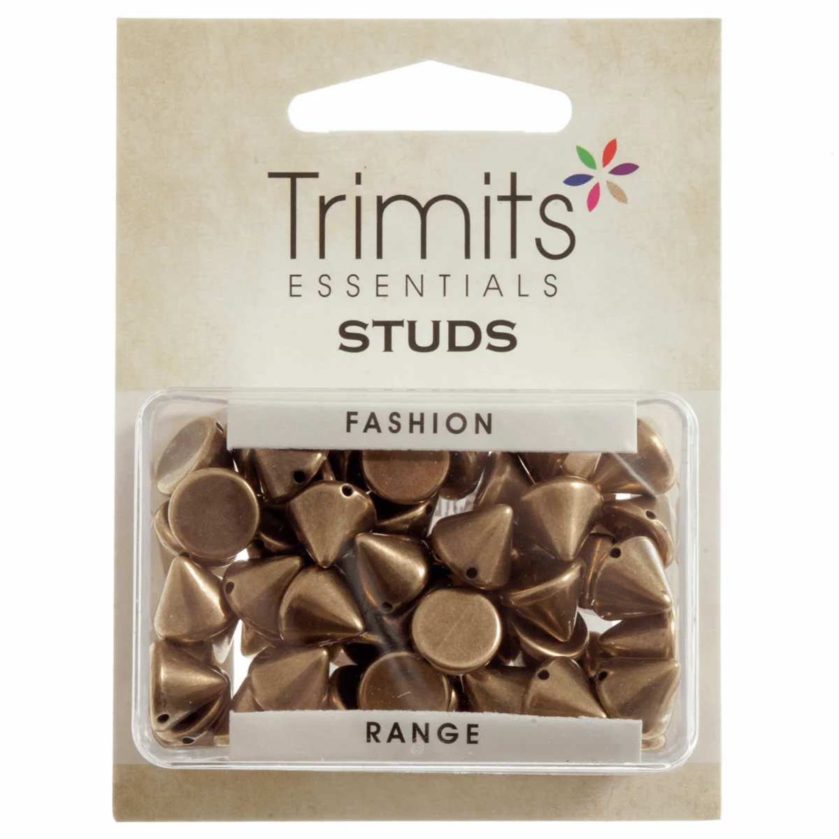 Trimits Brass Cone Sew-On Studs - 7mm (Pack of 50) - Image 2