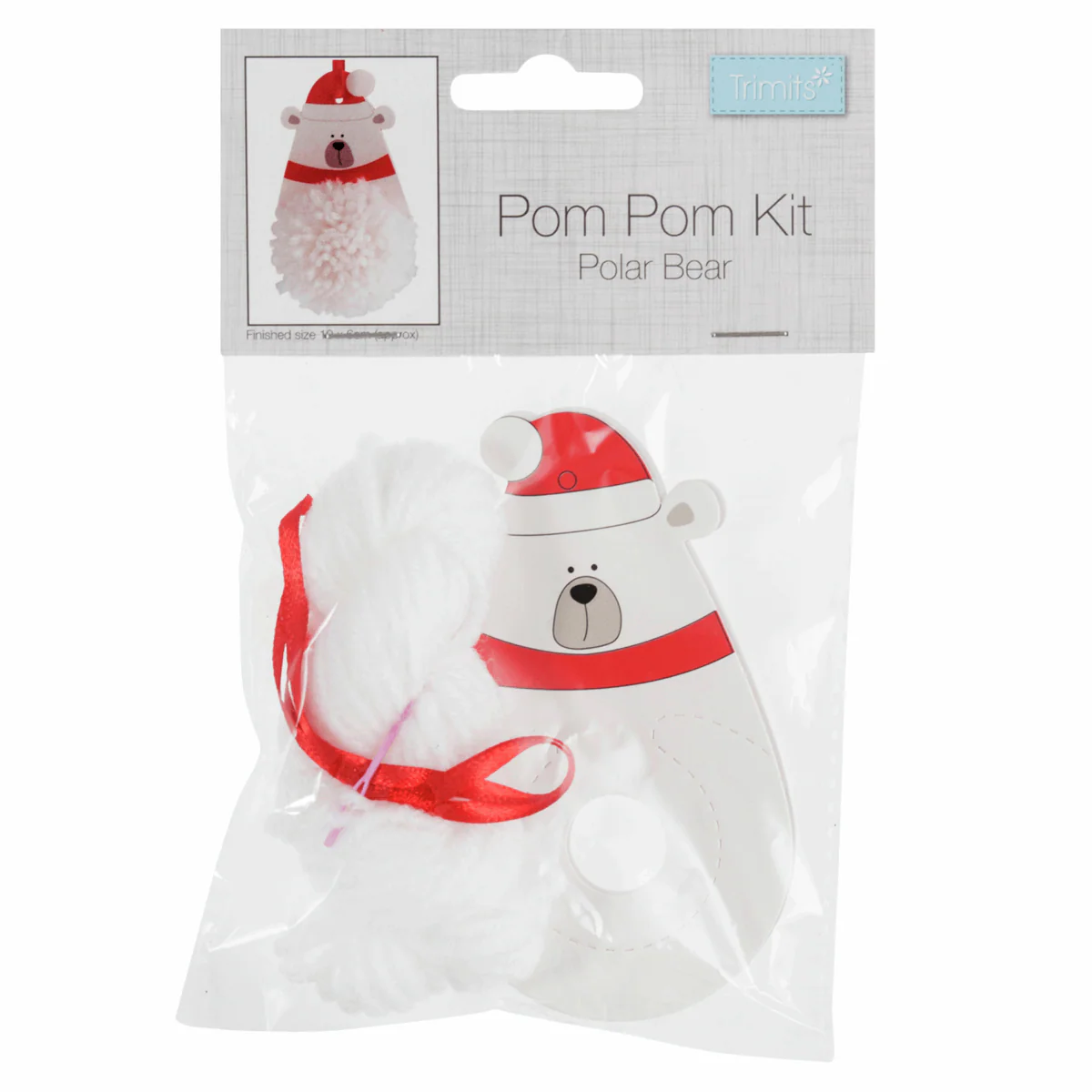 Trimits Christmas Polar Bear Pom Pom Decoration Kit - Image 3
