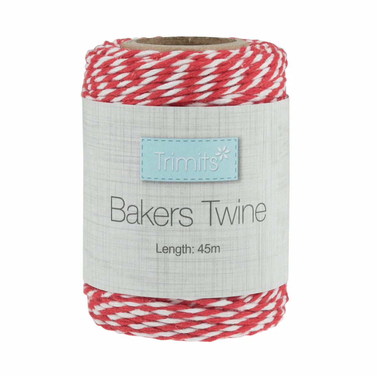 Trimits Christmas Red/White Bakers Twine - 45m x 2mm