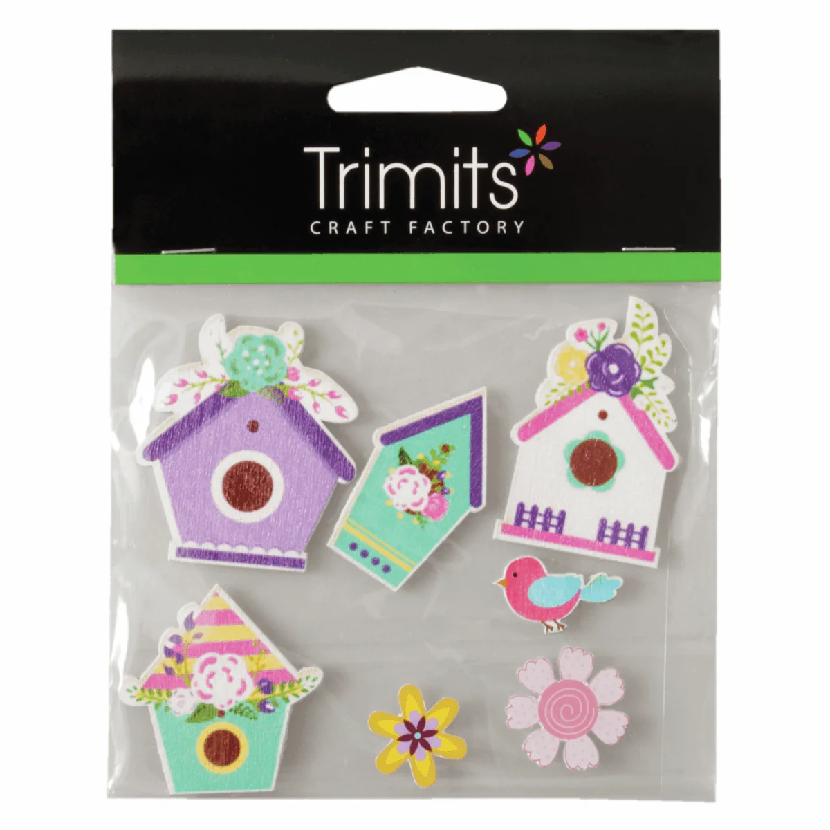Trimits Craft Embellishments - Floral Bird Box (Pack of 7) - Image 2