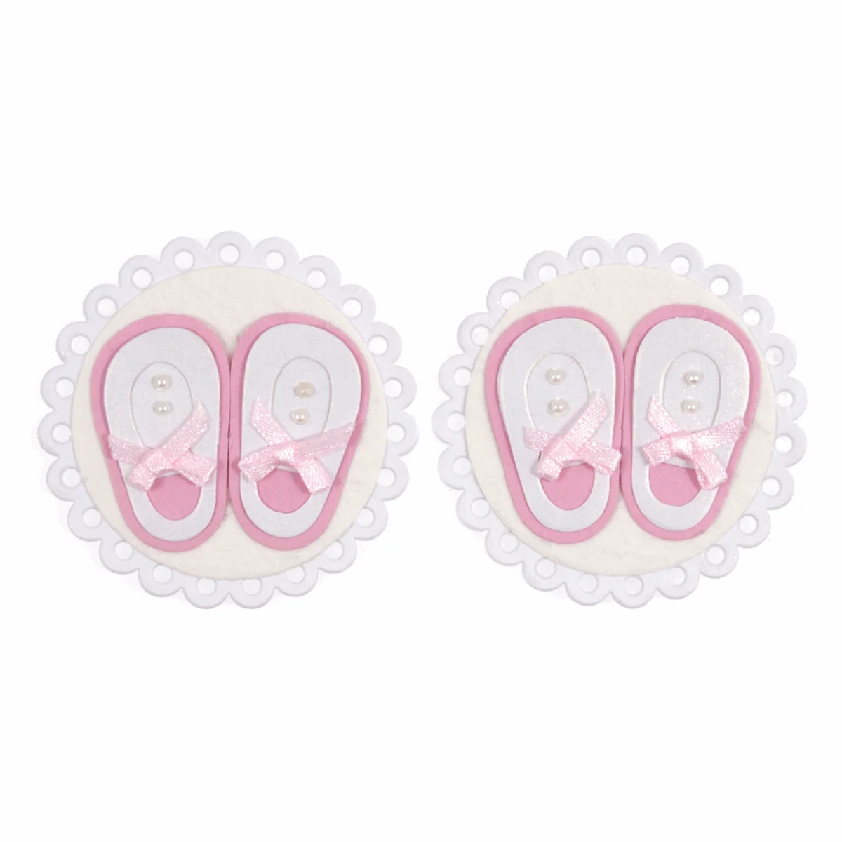 Trimits Craft Embellishments - Pink Baby Booties (Pack of 2)