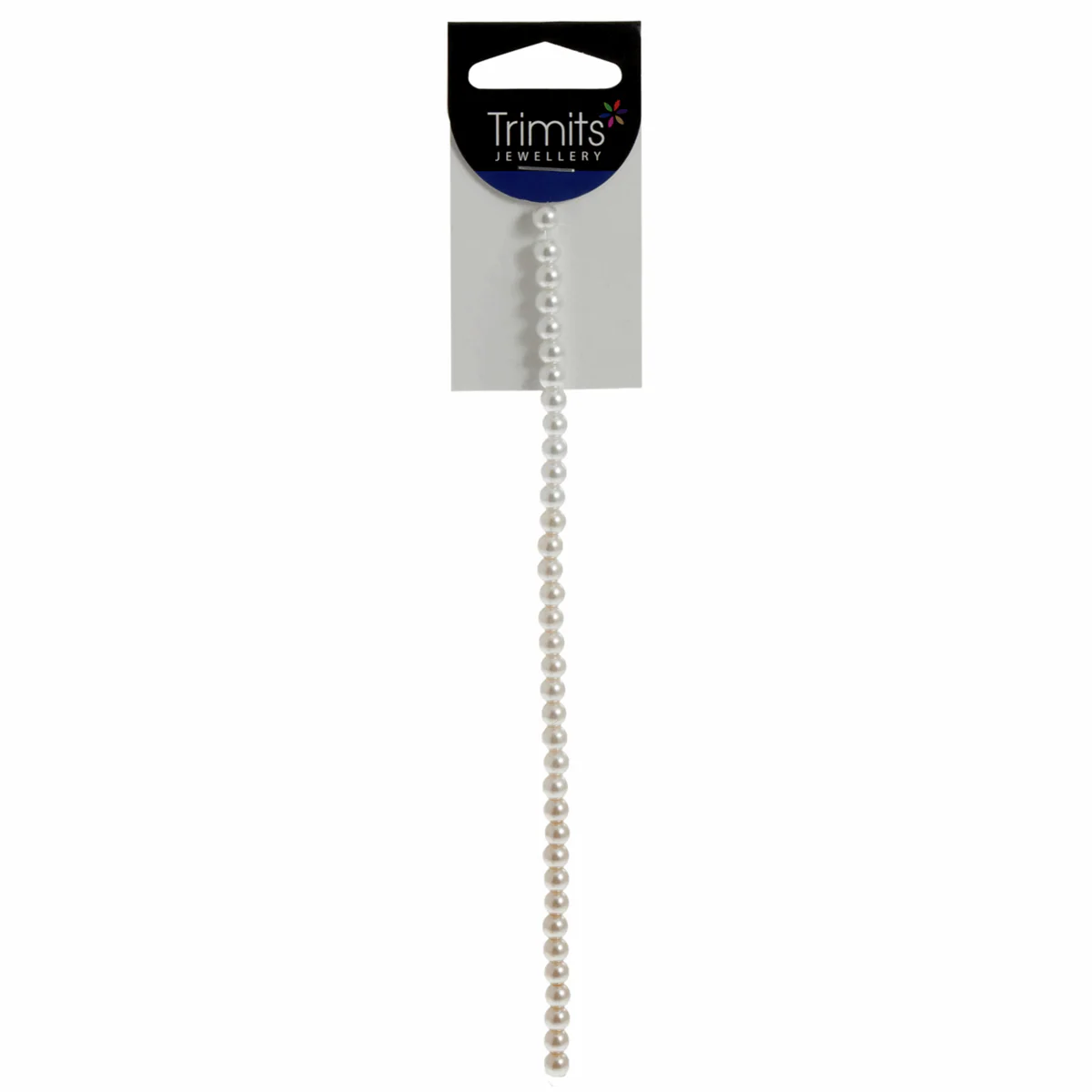 Trimits Cream Mix Strung Glass Pearls - 20cm x 6mm - Image 2