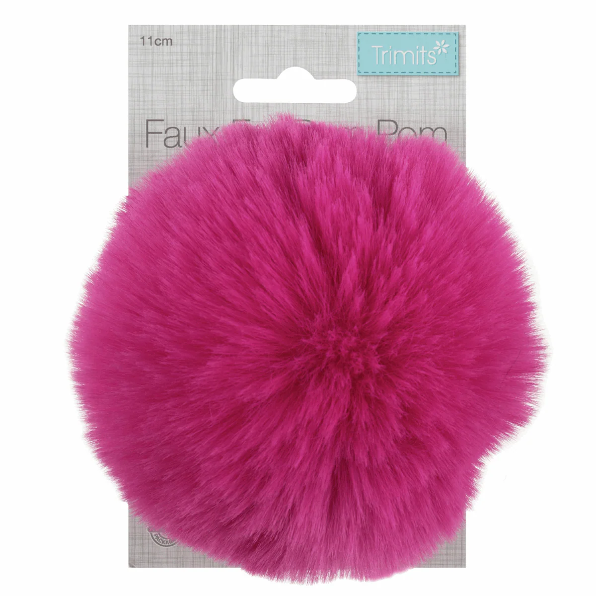 Trimits Faux Fur Super Fluffy Pom Pom - Cerise 11cm - Image 2