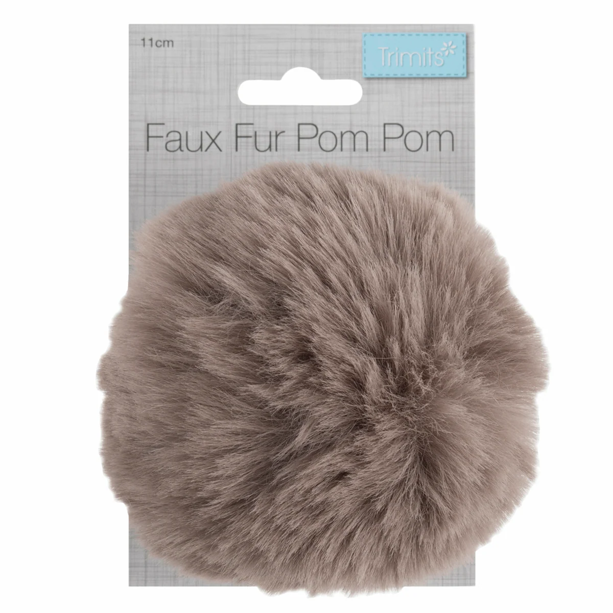 Trimits Faux Fur Super Fluffy Pom Pom - Mink 11cm - Image 2