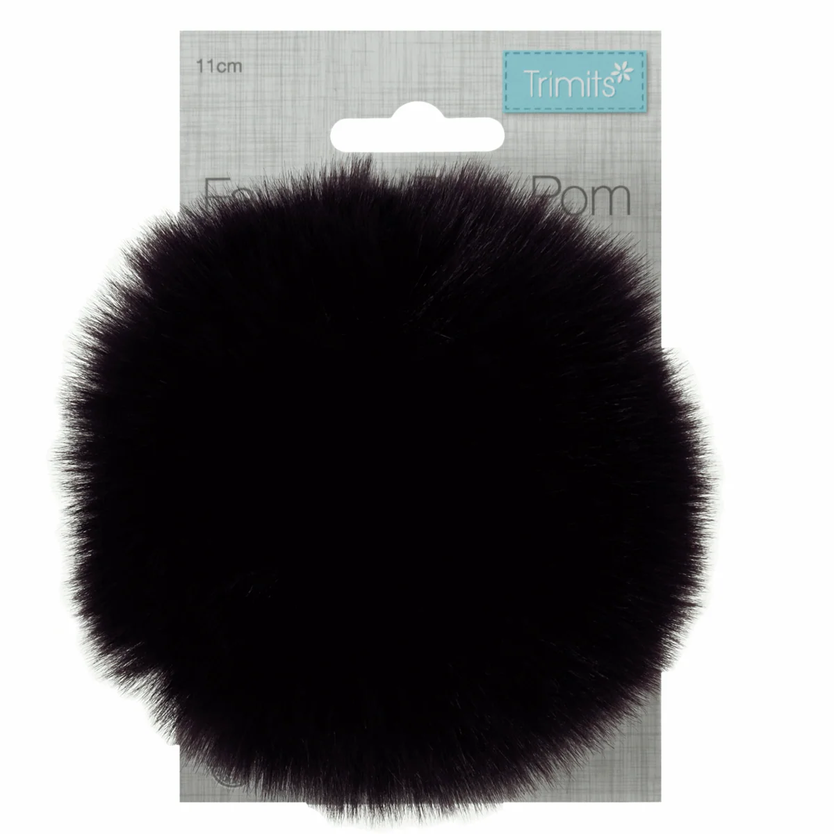 Trimits Faux Fur Super Fluffy Pom Pom - Purple 11cm - Image 2