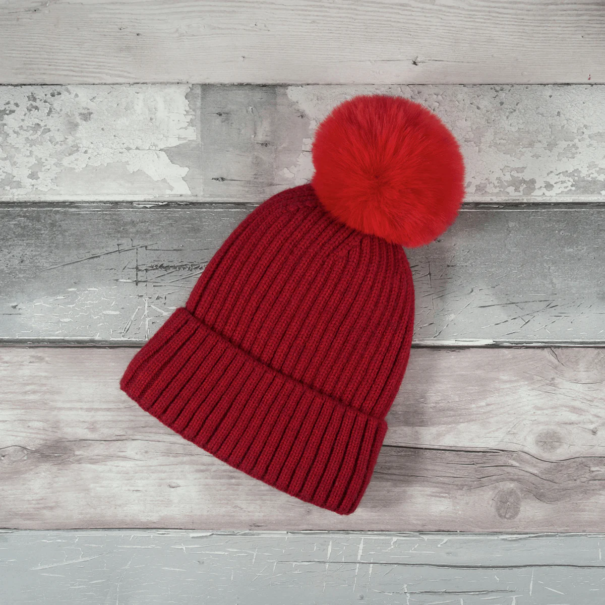 Trimits Faux Fur Super Fluffy Pom Pom - Red 11cm (Large) - Image 2