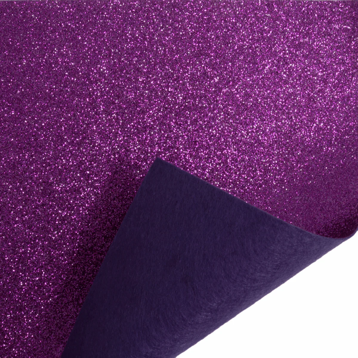 Trimits Glitter Felt Sheets - Magenta 30 x 23cm (Pack of 10)