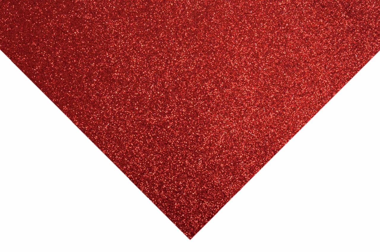 Trimits Glitter Felt Sheets - Red 30 x 23cm (Pack of 10) - Image 2