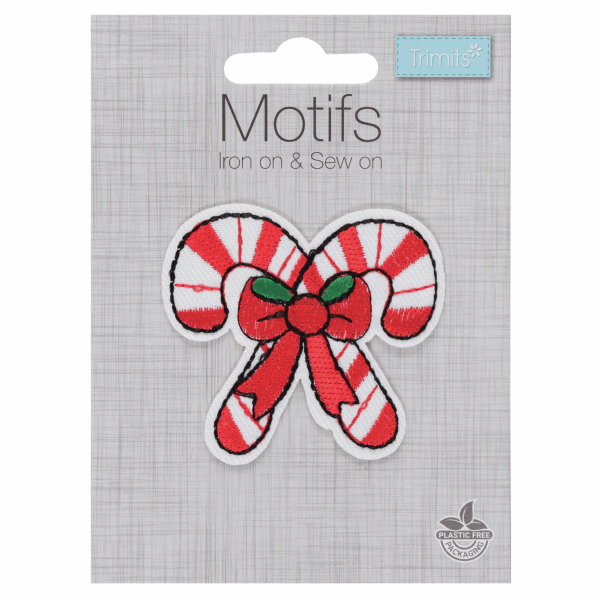 Trimits Iron-On/Sew On Motif Patch - Candy Canes - Image 2