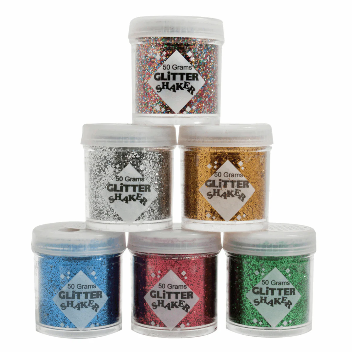 Trimits Loose Glitter Shakers - 6 x 50g Assorted Colours - Image 2