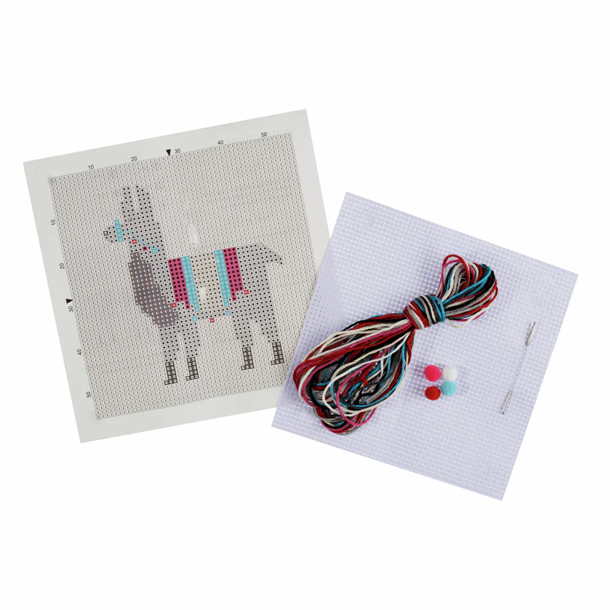 Trimits Mini Counted Cross Stitch Kit - Fleece Navidad Llama - Image 2
