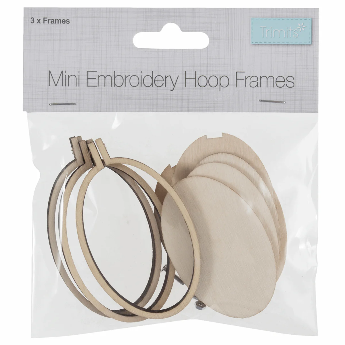 Trimits Mini Embroidery Oval Hoop Frames - 40 x 60mm (Set of 3) - Image 2
