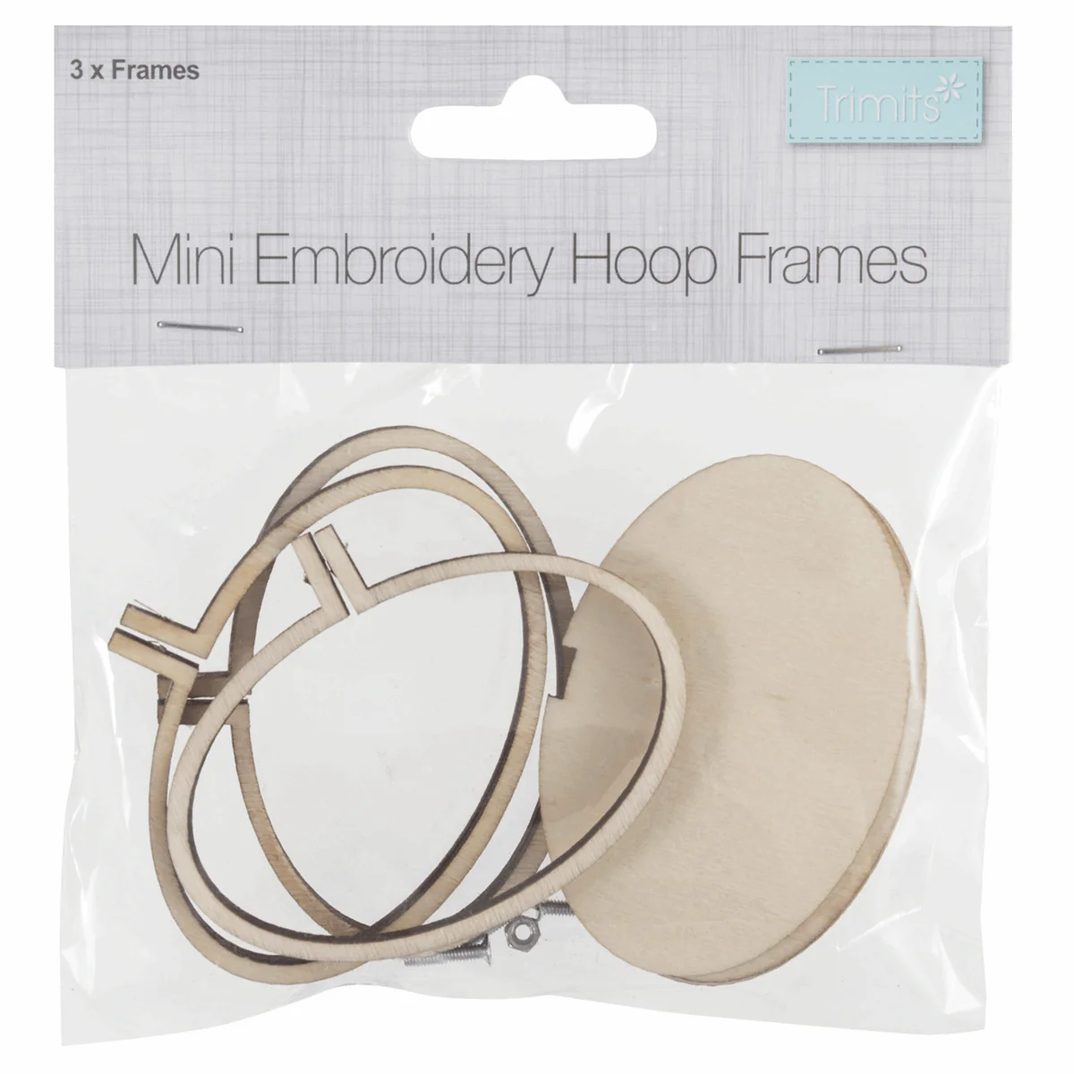 Trimits Mini Embroidery Oval Hoop Frames - 60 x 40mm (Set of 3) - Image 3