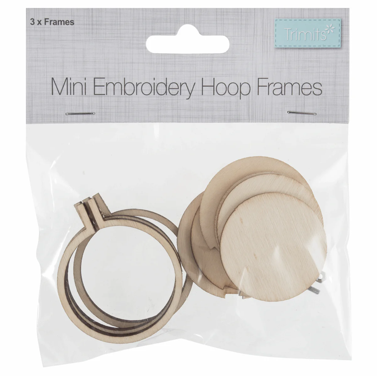 Trimits Mini Embroidery Round Hoop Frames - 40 x 40mm (Set of 3) - Image 2