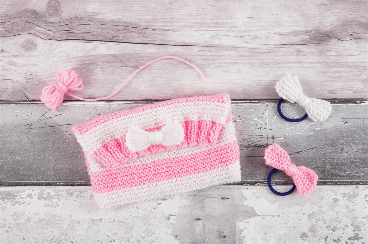 Trimits My First Knitting Kit - Clutch Bag & Hairbands - Image 2