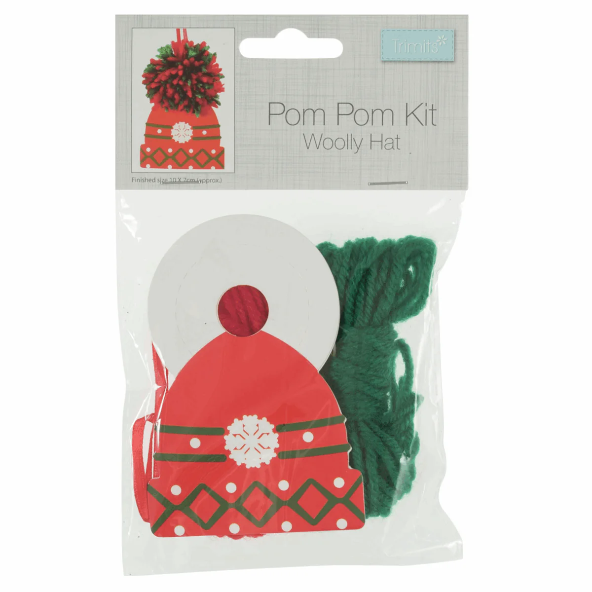Trimits Pom Pom Decoration Kit - Christmas Woolly Hat - Image 3