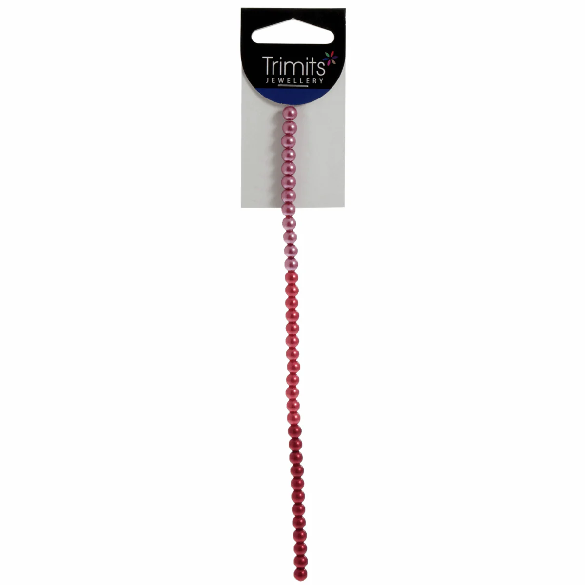 Trimits Red Mix Strung Glass Pearls - 20cm x 6mm - Image 2
